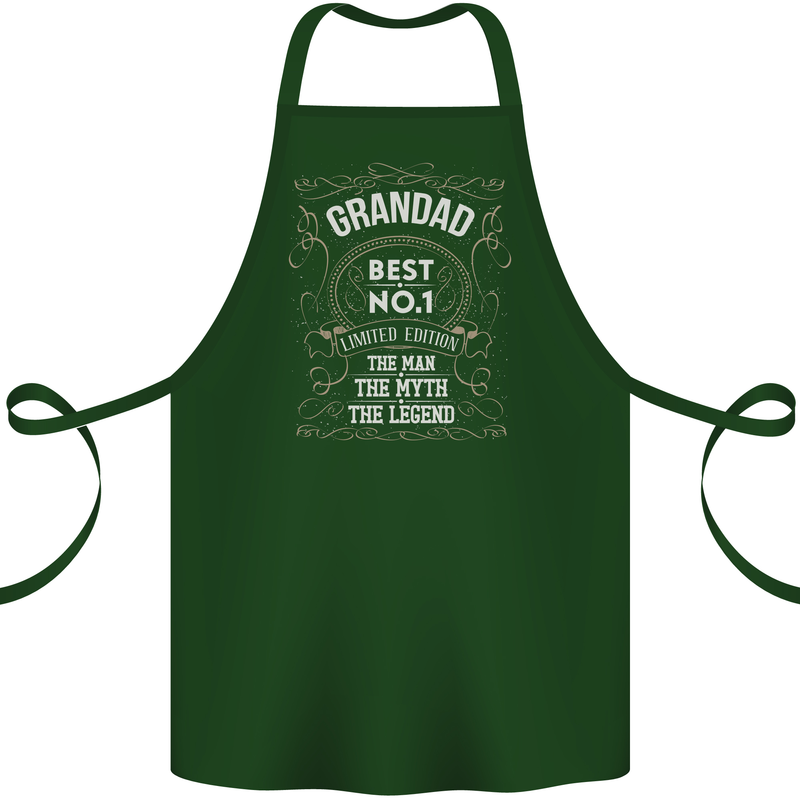 Father's Day No 1 Grandad Man Myth Legend Cotton Apron 100% Organic Forest Green