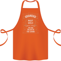 Father's Day No 1 Grandad Man Myth Legend Cotton Apron 100% Organic Orange