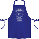 Father's Day No 1 Grandad Man Myth Legend Cotton Apron 100% Organic Royal Blue