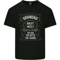 Father's Day No 1 Grandad Man Myth Legend Mens Cotton T-Shirt Tee Top Black