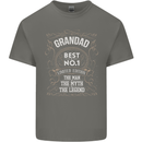 Father's Day No 1 Grandad Man Myth Legend Mens Cotton T-Shirt Tee Top Charcoal