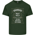 Father's Day No 1 Grandad Man Myth Legend Mens Cotton T-Shirt Tee Top Forest Green