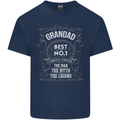 Father's Day No 1 Grandad Man Myth Legend Mens Cotton T-Shirt Tee Top Navy Blue