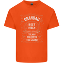 Father's Day No 1 Grandad Man Myth Legend Mens Cotton T-Shirt Tee Top Orange