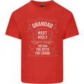 Father's Day No 1 Grandad Man Myth Legend Mens Cotton T-Shirt Tee Top Red