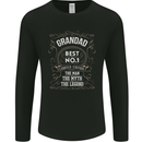 Father's Day No 1 Grandad Man Myth Legend Mens Long Sleeve T-Shirt Black