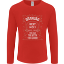 Father's Day No 1 Grandad Man Myth Legend Mens Long Sleeve T-Shirt Red