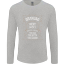 Father's Day No 1 Grandad Man Myth Legend Mens Long Sleeve T-Shirt Sports Grey