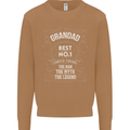 Father's Day No 1 Grandad Man Myth Legend Mens Sweatshirt Jumper Caramel Latte