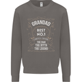 Father's Day No 1 Grandad Man Myth Legend Mens Sweatshirt Jumper Charcoal
