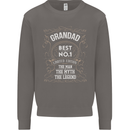 Father's Day No 1 Grandad Man Myth Legend Mens Sweatshirt Jumper Charcoal