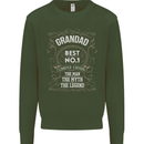 Father's Day No 1 Grandad Man Myth Legend Mens Sweatshirt Jumper Forest Green