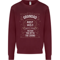 Father's Day No 1 Grandad Man Myth Legend Mens Sweatshirt Jumper Maroon