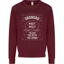 Father's Day No 1 Grandad Man Myth Legend Mens Sweatshirt Jumper Maroon