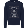 Father's Day No 1 Grandad Man Myth Legend Mens Sweatshirt Jumper Navy Blue