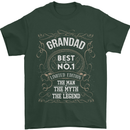 Father's Day No 1 Grandad Man Myth Legend Mens T-Shirt Cotton Gildan Forest Green
