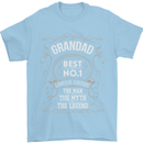 Father's Day No 1 Grandad Man Myth Legend Mens T-Shirt Cotton Gildan Light Blue
