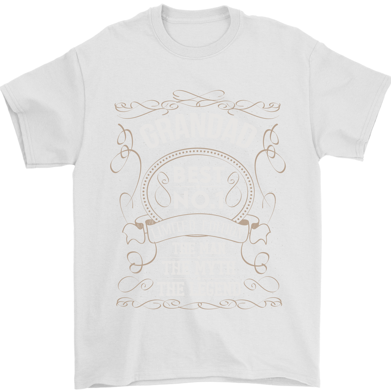 Father's Day No 1 Grandad Man Myth Legend Mens T-Shirt Cotton Gildan White