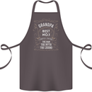 Father's Day No 1 Grandpa Man Myth Legend Cotton Apron 100% Organic Dark Grey