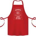 Father's Day No 1 Grandpa Man Myth Legend Cotton Apron 100% Organic Red