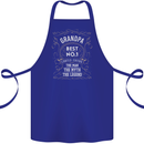 Father's Day No 1 Grandpa Man Myth Legend Cotton Apron 100% Organic Royal Blue