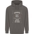 Father's Day No 1 Grandpa Man Myth Legend Mens 80% Cotton Hoodie Charcoal