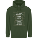 Father's Day No 1 Grandpa Man Myth Legend Mens 80% Cotton Hoodie Forest Green