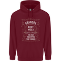 Father's Day No 1 Grandpa Man Myth Legend Mens 80% Cotton Hoodie Maroon