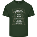 Father's Day No 1 Grandpa Man Myth Legend Mens Cotton T-Shirt Tee Top Forest Green
