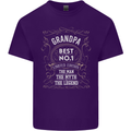 Father's Day No 1 Grandpa Man Myth Legend Mens Cotton T-Shirt Tee Top Purple