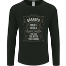 Father's Day No 1 Grandpa Man Myth Legend Mens Long Sleeve T-Shirt Black