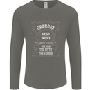 Father's Day No 1 Grandpa Man Myth Legend Mens Long Sleeve T-Shirt Charcoal