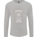 Father's Day No 1 Grandpa Man Myth Legend Mens Long Sleeve T-Shirt Sports Grey