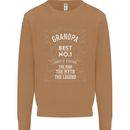 Father's Day No 1 Grandpa Man Myth Legend Mens Sweatshirt Jumper Caramel Latte