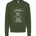 Father's Day No 1 Grandpa Man Myth Legend Mens Sweatshirt Jumper Forest Green
