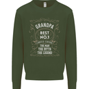 Father's Day No 1 Grandpa Man Myth Legend Mens Sweatshirt Jumper Forest Green