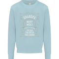 Father's Day No 1 Grandpa Man Myth Legend Mens Sweatshirt Jumper Light Blue