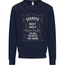 Father's Day No 1 Grandpa Man Myth Legend Mens Sweatshirt Jumper Navy Blue