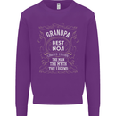 Father's Day No 1 Grandpa Man Myth Legend Mens Sweatshirt Jumper Purple