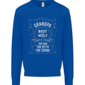 Father's Day No 1 Grandpa Man Myth Legend Mens Sweatshirt Jumper Royal Blue