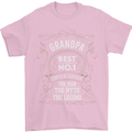Father's Day No 1 Grandpa Man Myth Legend Mens T-Shirt Cotton Gildan Light Pink