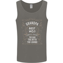 Father's Day No 1 Grandpa Man Myth Legend Mens Vest Tank Top Charcoal