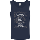 Father's Day No 1 Grandpa Man Myth Legend Mens Vest Tank Top Navy Blue