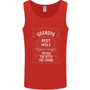 Father's Day No 1 Grandpa Man Myth Legend Mens Vest Tank Top Red