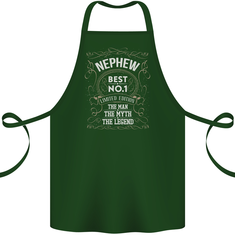 Father's Day No 1 Nephew Man Myth Legend Cotton Apron 100% Organic Forest Green