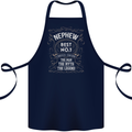 Father's Day No 1 Nephew Man Myth Legend Cotton Apron 100% Organic Navy Blue