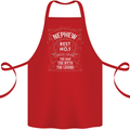 Father's Day No 1 Nephew Man Myth Legend Cotton Apron 100% Organic Red