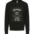 Father's Day No 1 Nephew Man Myth Legend Kids Sweatshirt Jumper Black