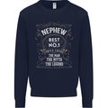 Father's Day No 1 Nephew Man Myth Legend Kids Sweatshirt Jumper Navy Blue