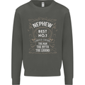 Father's Day No 1 Nephew Man Myth Legend Kids Sweatshirt Jumper Storm Grey